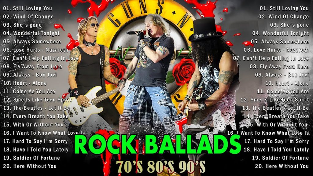 Scorpions, Bon Jovi, Aerosmith, Led Zeppelin, GNR ? Top 100 Rock ballads 80s 90s Collection