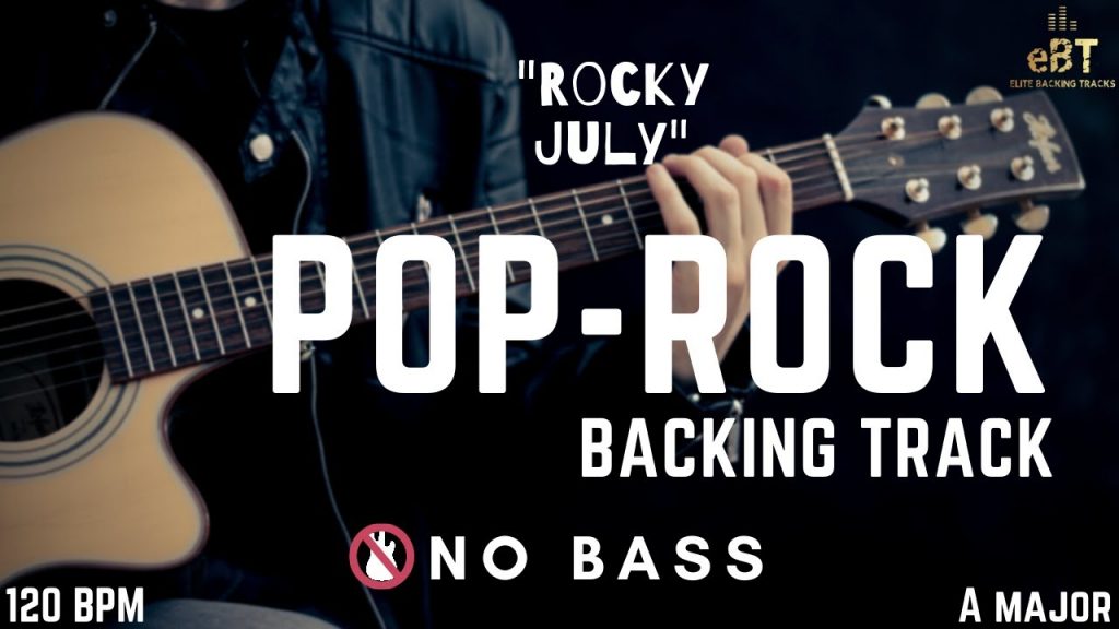 Rocky July – Pop Rock Backing Track in A Major [NO BASS]